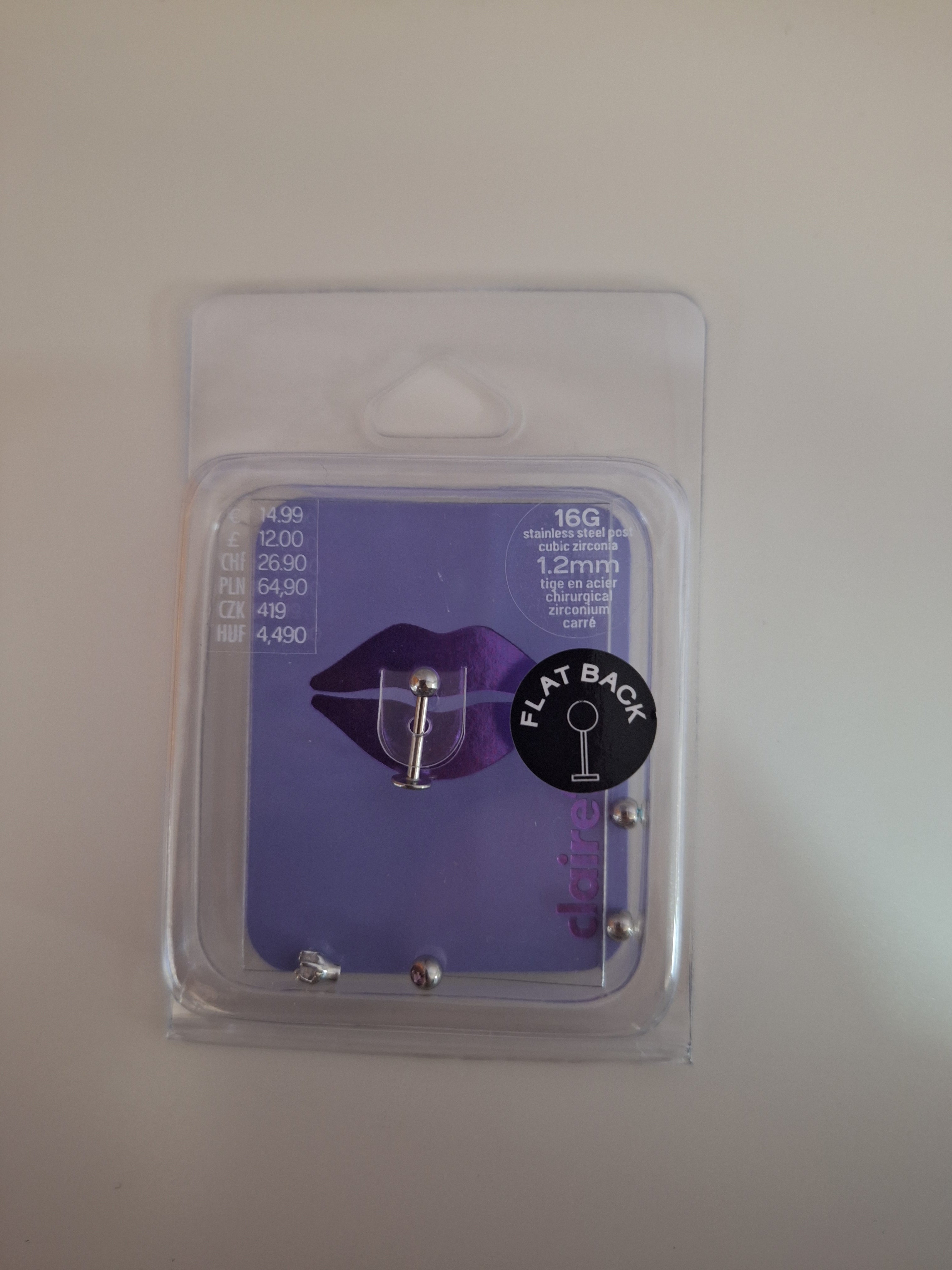 CLAIRE'S 5pc LIP PIERCING SET