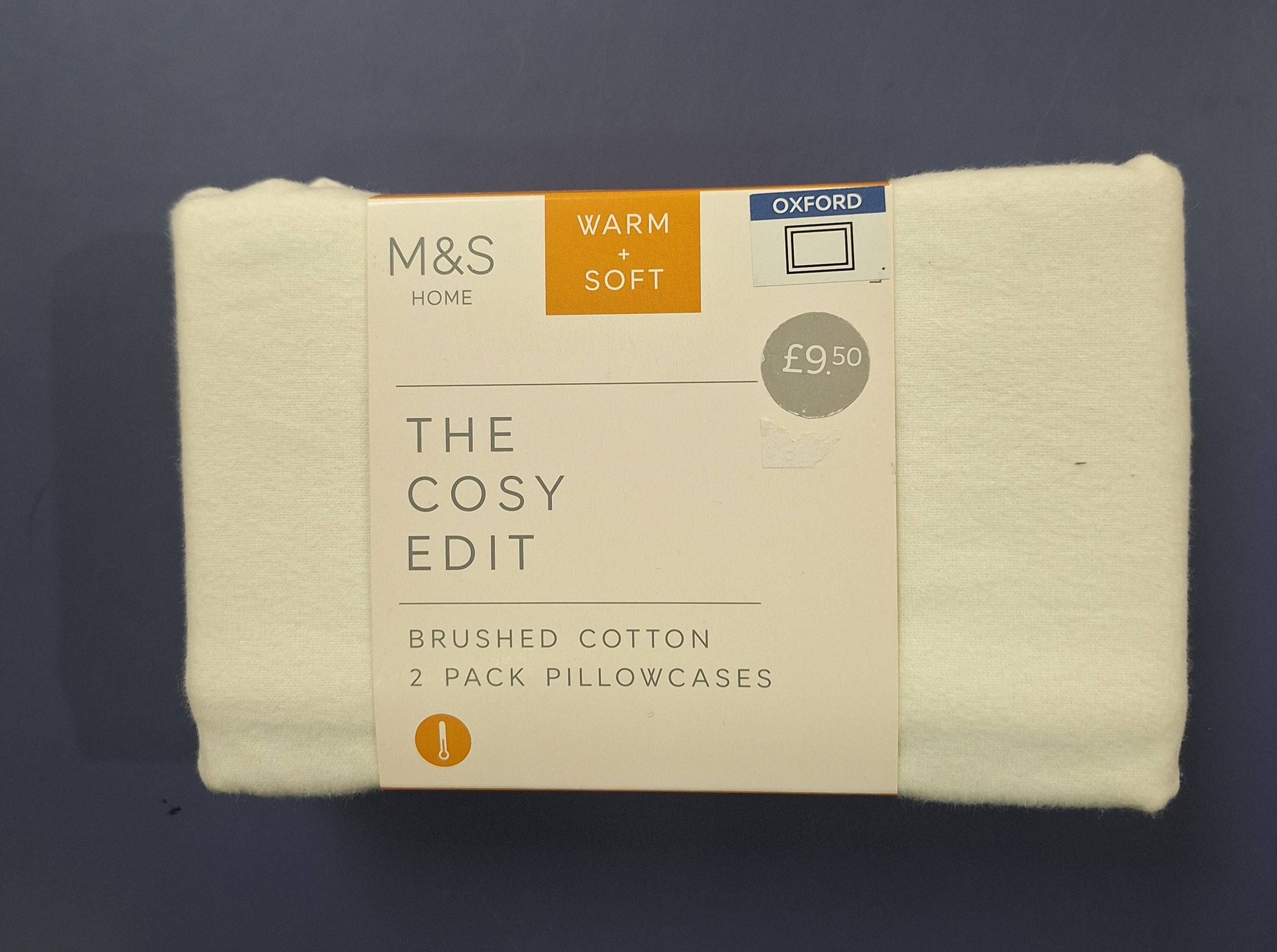 M&S BRUSHED COTTON WHITE PILLOW CASES..THE COSY EDIT