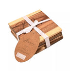 Amore Mr & Mrs Wooden 4 Piece Coaster Set RRP £6.99 Our Price £1