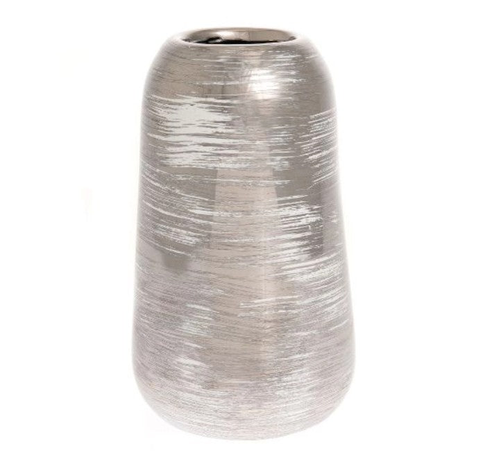 Hestia Silver Swirl Vase 20cm RRP £18 Our Price £3