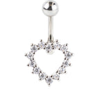 CLAIRE'S SILVER 14G CRYSTAL BELL BAR