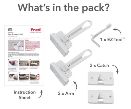 FRED ADHESIVE TOP DRAWER CATCH X2