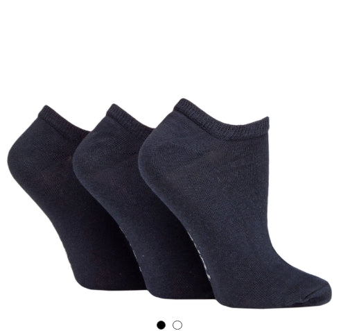 SOCKSHOP TORE WOMENS 3 PAIR PLAIN TRAINER SOCK