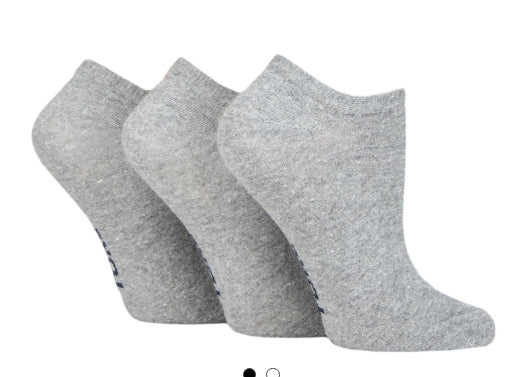 SOCKSHOP TORE WOMENS 3 PAIR PLAIN TRAINER SOCK
