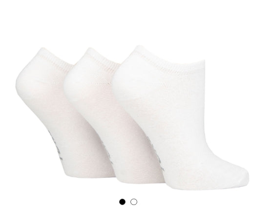 SOCKSHOP TORE WOMENS 3 PAIR PLAIN TRAINER SOCK