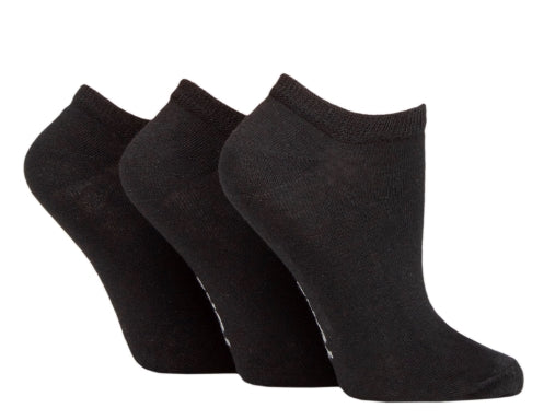 SOCKSHOP TORE WOMENS 3 PAIR PLAIN TRAINER SOCK