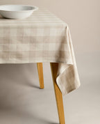 M&S NATURAL COTTON TABLE CLOTH FOR 6 SEATER TABLE