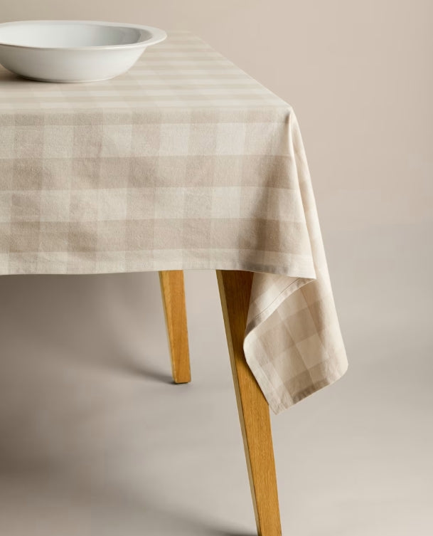 M&S NATURAL COTTON TABLE CLOTH FOR 6 SEATER TABLE