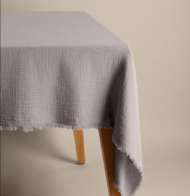 M&S COTTON TABLECLOTH IN GREY FOR 6 SEATER TABLE
