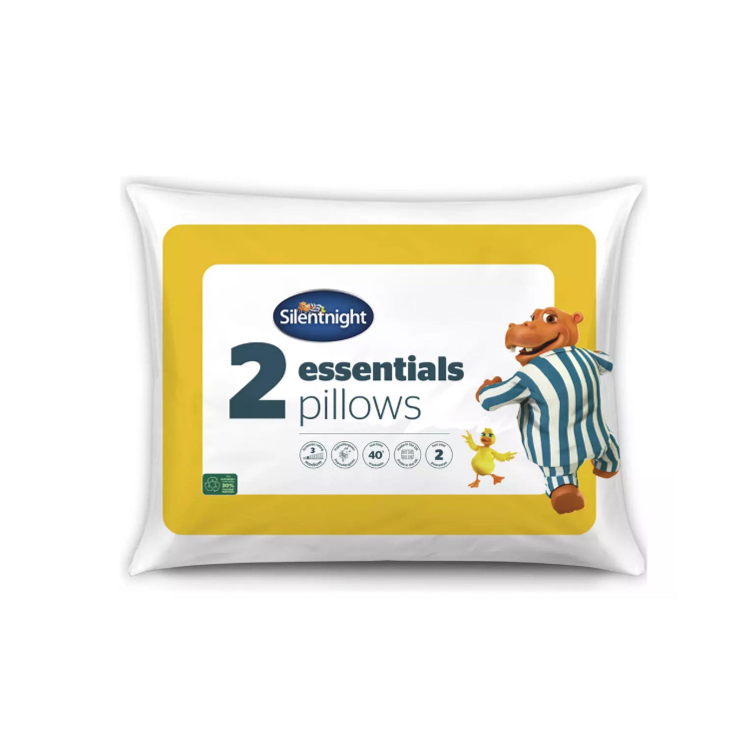 Silentnight Essentials 2‑Pack Pillows RRP £18 Our Price £8