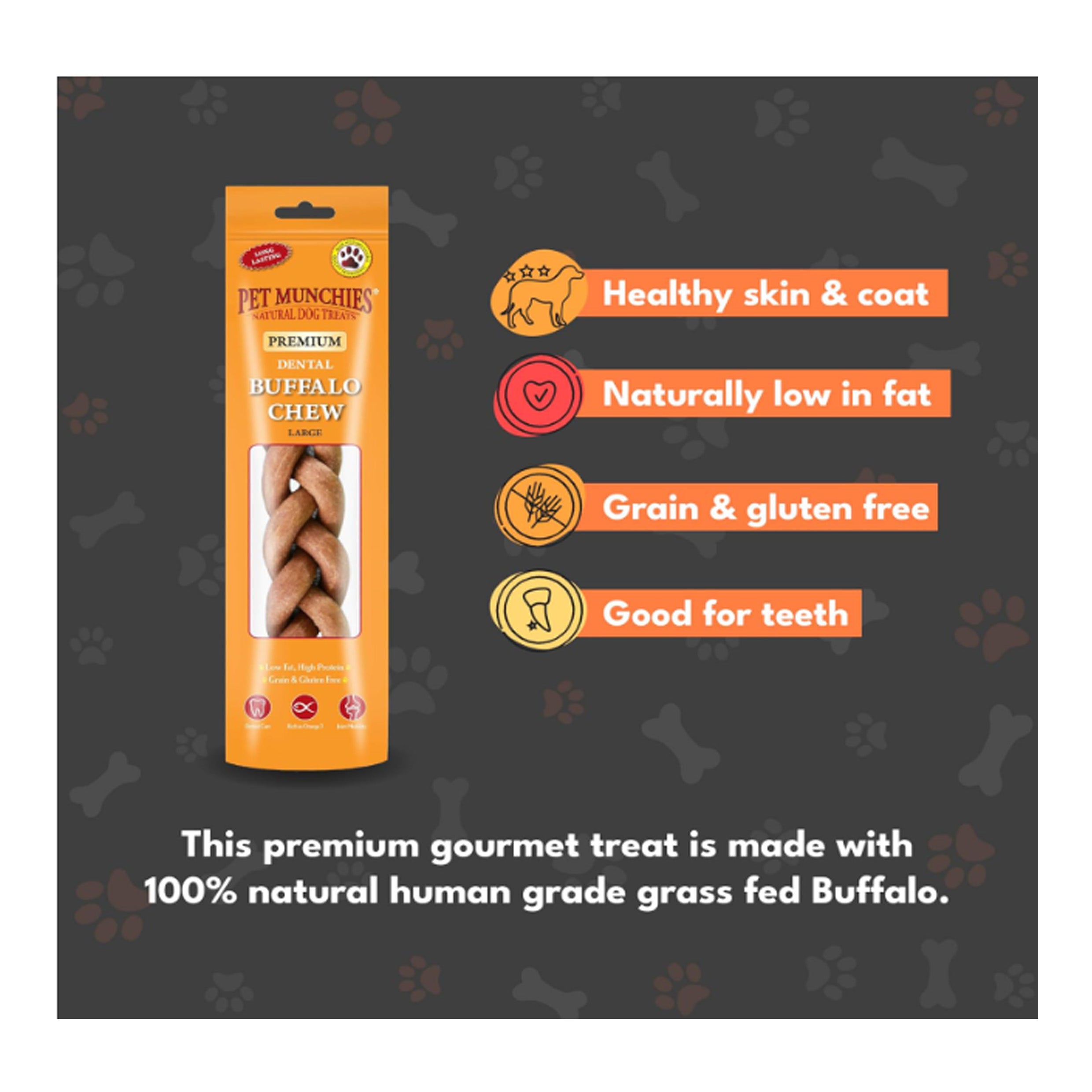 Pet Munchies - Premium Dental Buffalo Chew Large RRP £2.50 Our Price £1