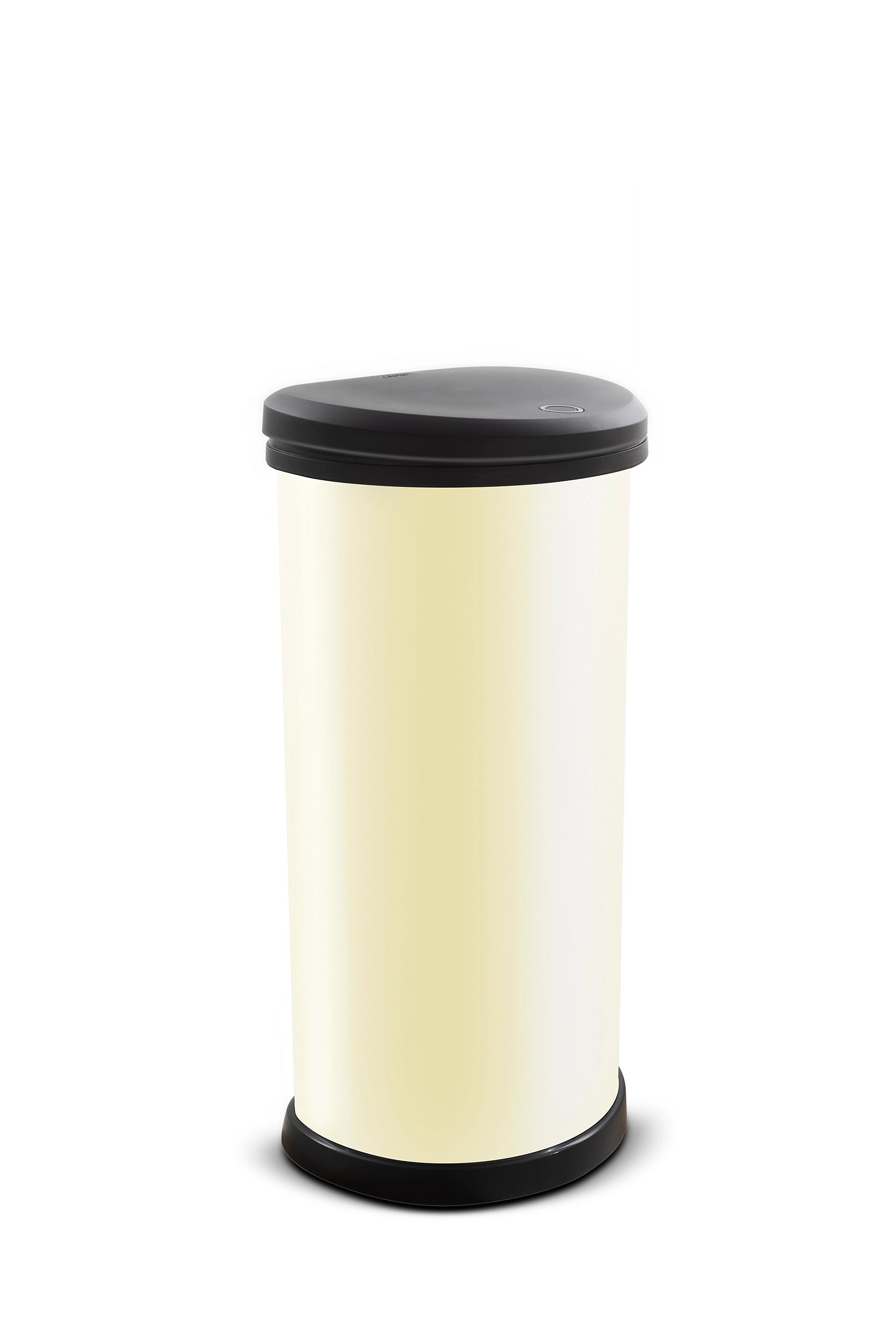 CURVER 40 Litre Metal Effect One Touch Deco Bin, Ivory