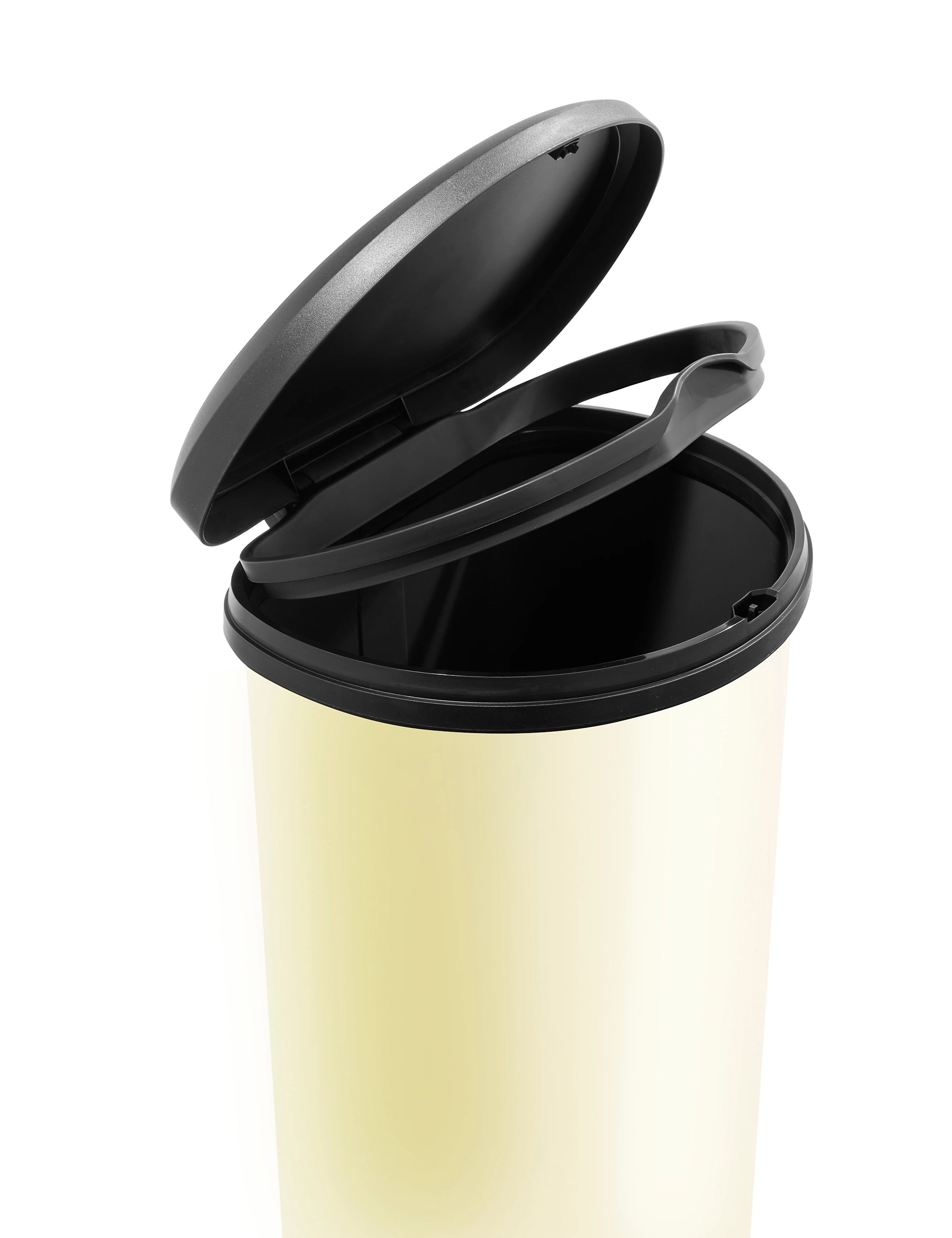 CURVER 40 Litre Metal Effect One Touch Deco Bin, Ivory