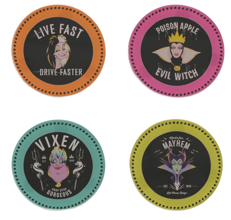 Disney - Disney Villians Coasters 4 Different Designs RRP £6.95 Our Price £1