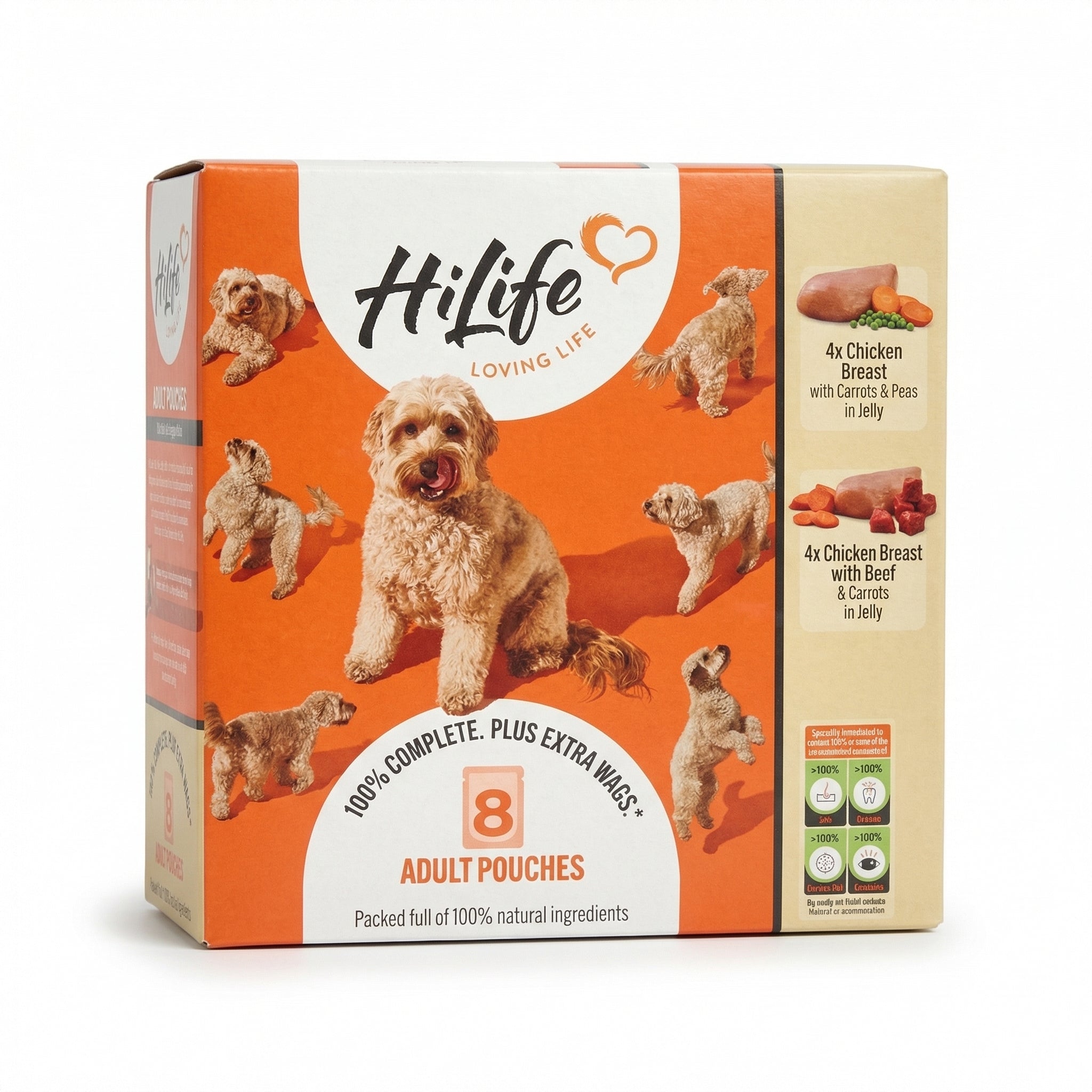 HiLife Loving Life – Adult Dog Food in Jelly 8 Pouches Date 2027 RRP £14.99 Our price £5