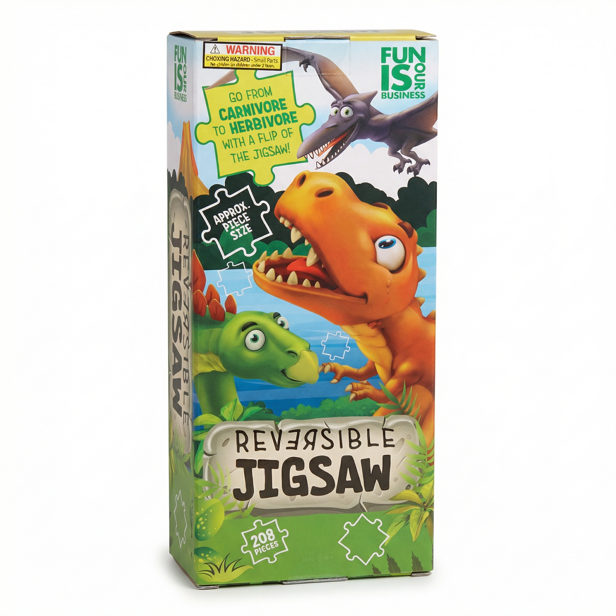 Reversible Dinosaur Jigsaw Puzzle – 208‑Piece Double‑Sided Adventure RRP £17.99 Our Price £5