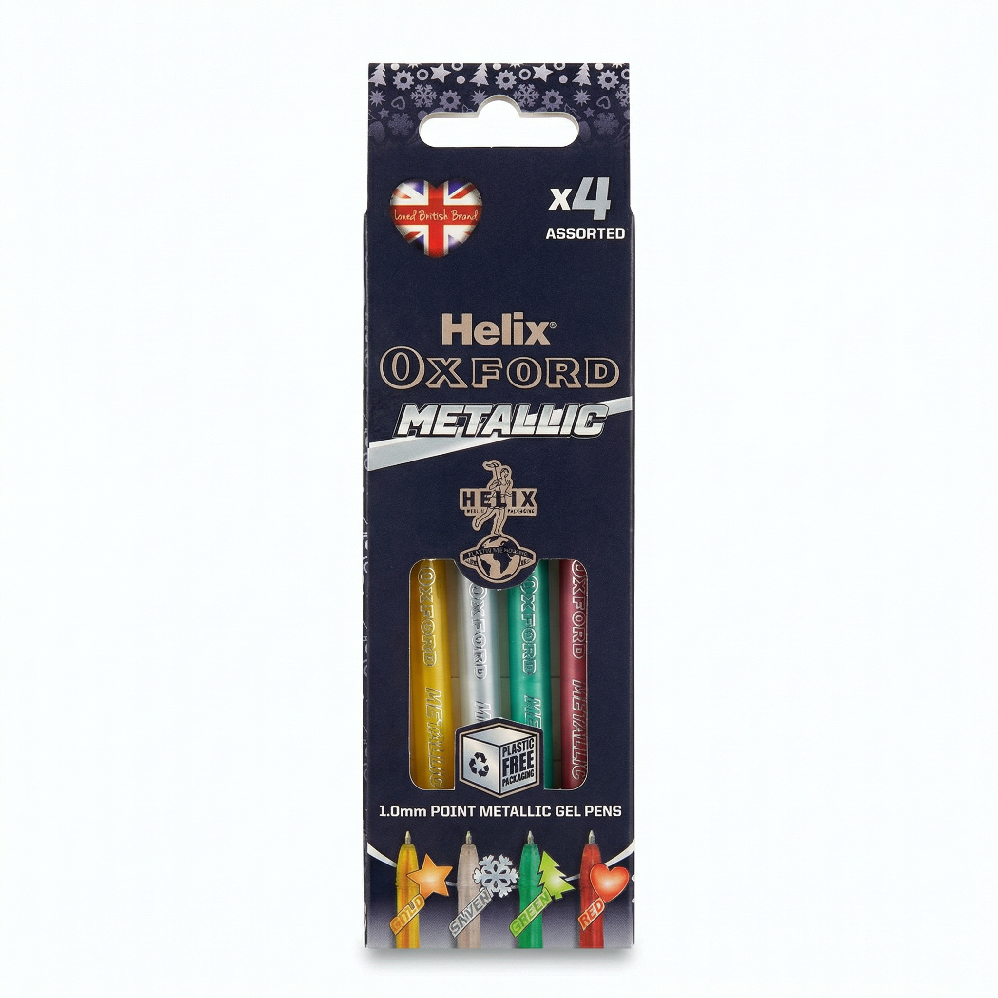 Helix Oxford Metallic Gel Pens – 4 Pack RRP £4.50 Our Price £2