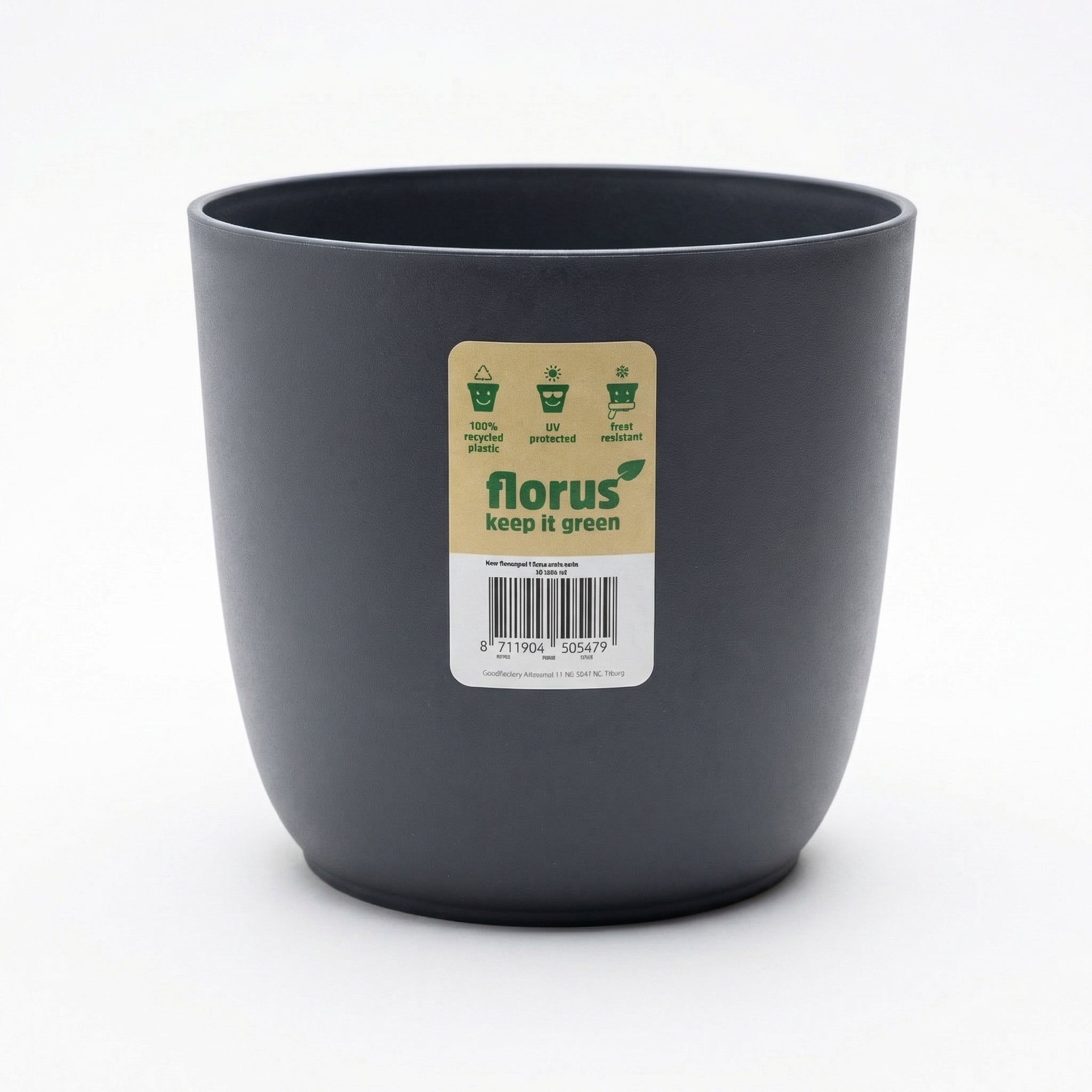Row Flowerpot 18 cm – Anthracite (100% Recycled Plastic) RRP £10 Our Price £5