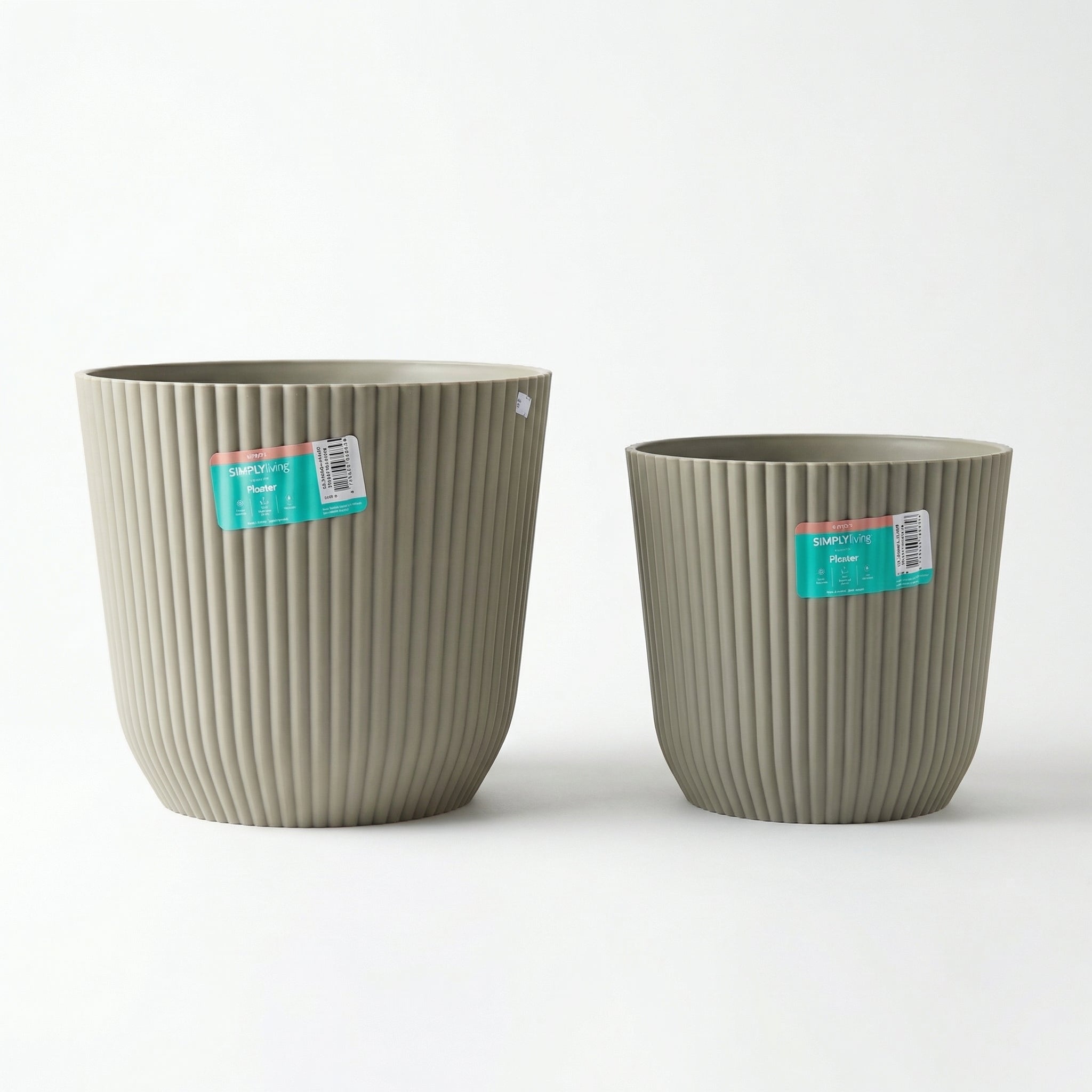 Simply Living Ribbed Plastic Planter – 40 cm & 25cm Top Deal!