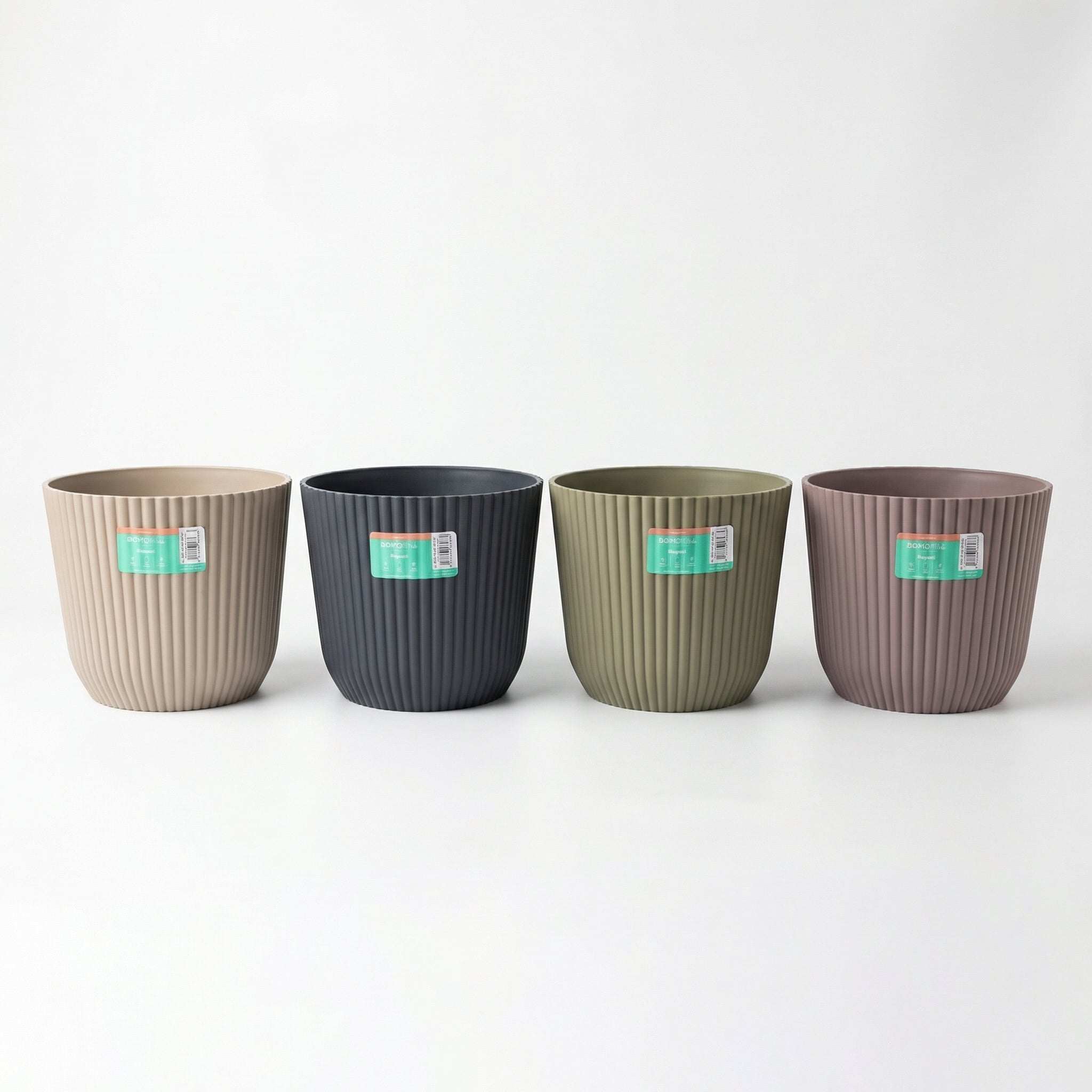 SIMPLY FINE Ribbed Plastic Planter Collection(25cm) - RRP £4.95 Our Price £2 each