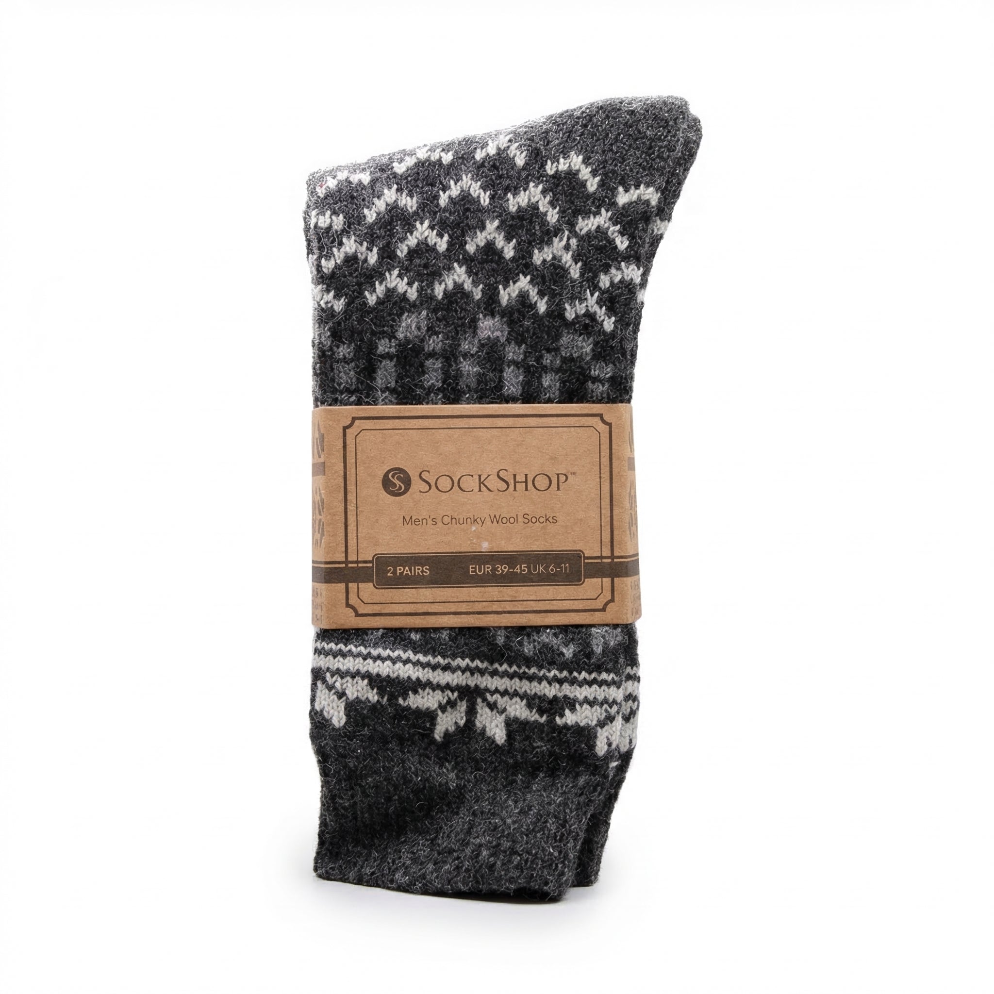 Top Brand Sock Shop Men's Chunky Wool Socks 2 Pair Pack RRP £18 PER PACK Our Price £4 OR 3 Packs £10