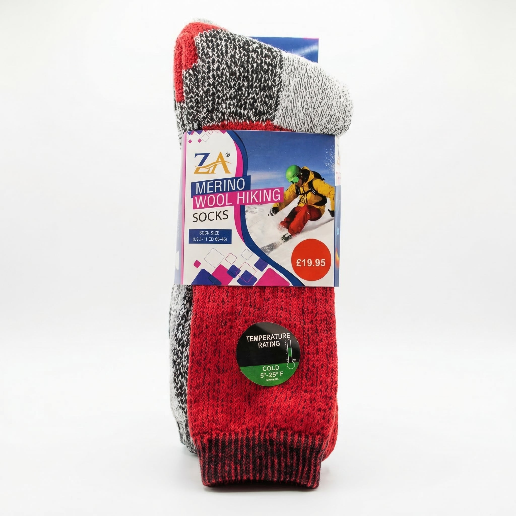 ZA Merino Wool Hiking Socks  Premium Cold Weather Performance RRP £19.95 Our Price £5