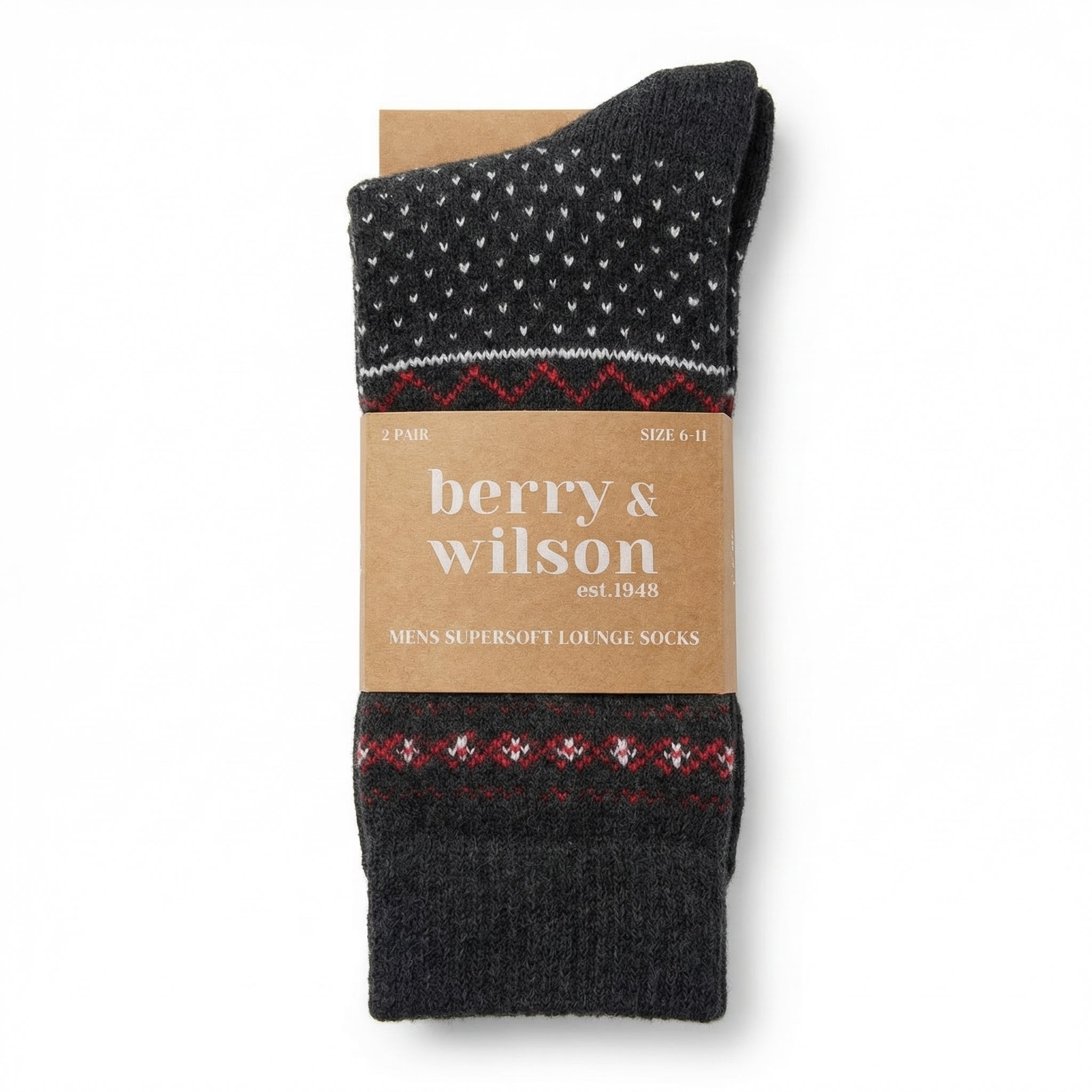 Berry & Willson Men’s Supersoft Lounge Socks – 2 Pair Pack RRP £10 Our Price £3