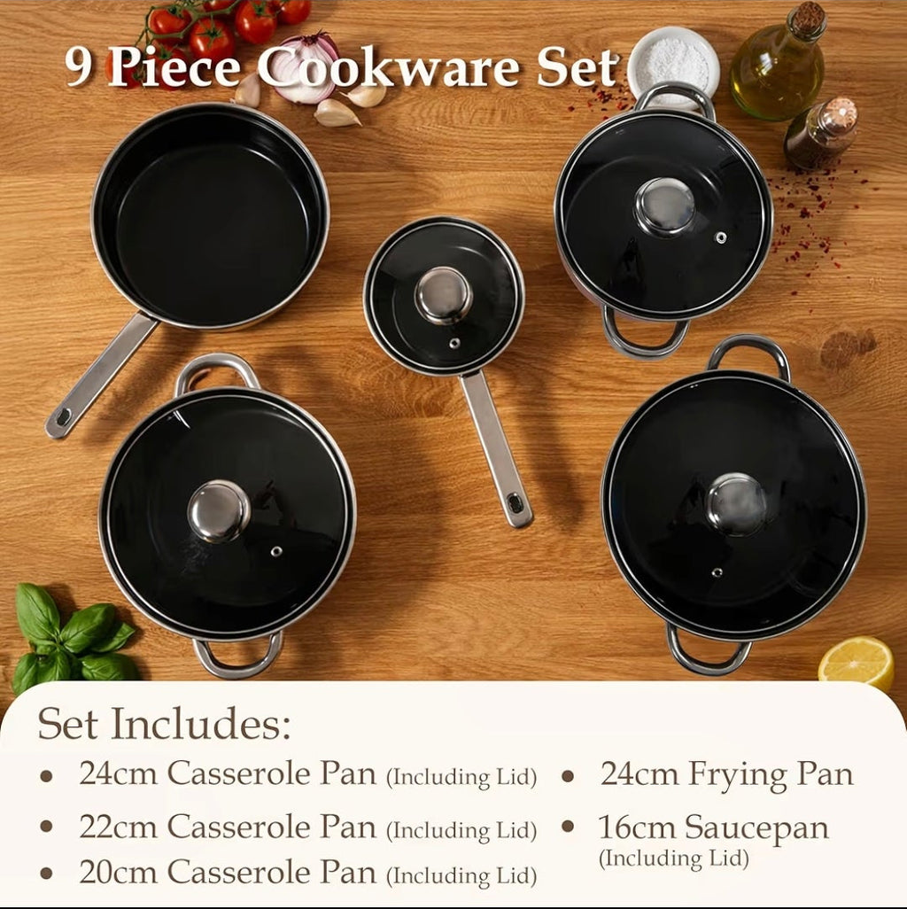 Carter & Clay 10 Piece Cookware Pots & Pans Starter Set