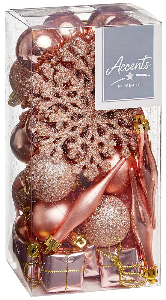 Premier - Assorted Decoration Pack, Rose Gold