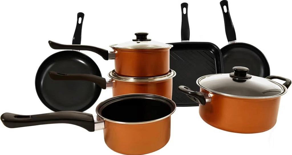Carter & Clay 10 Piece Cookware Pots & Pans Starter Set
