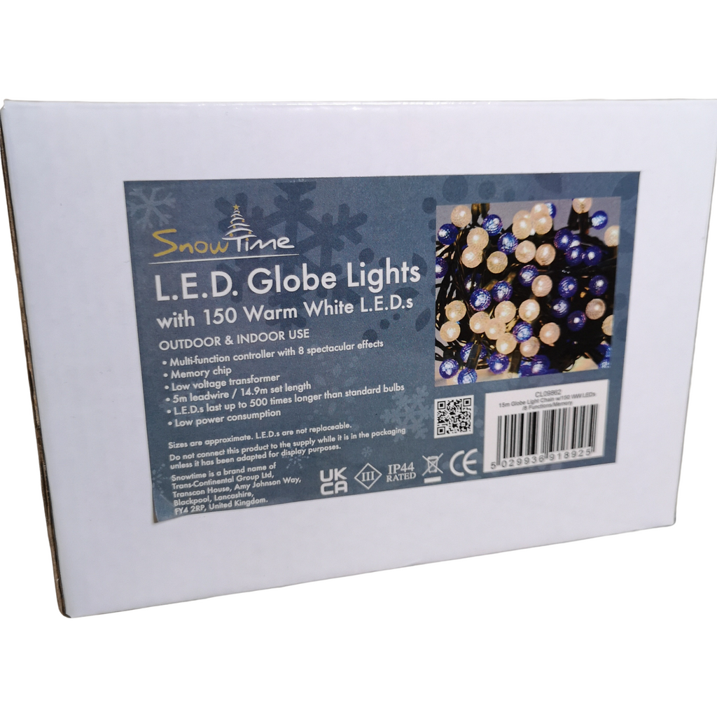 150 Warm LED Globe Christmas Light